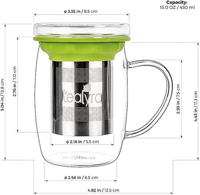 Glass Mug With Infuser - Tealyra