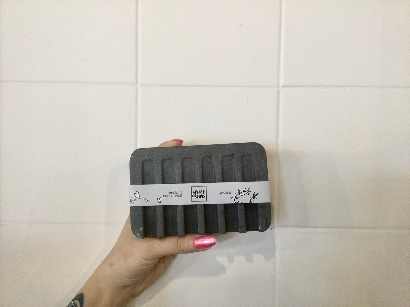 Angled Concrete Soap Tray