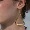 Folded Triangle Hoops Silver