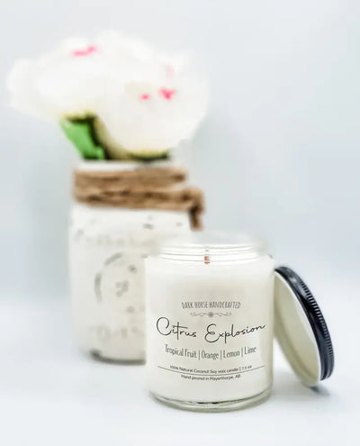 Citrus Explosion - 100% Natural Coconut Soy Candle - Dark Horse Handcrafted