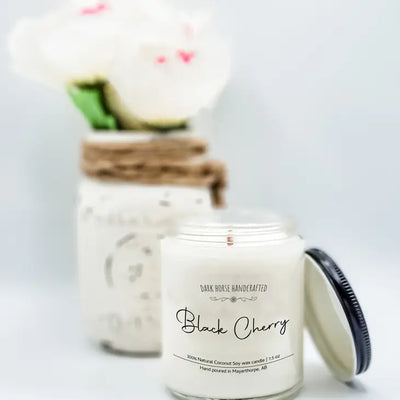 Black Cherry - 100% Natural Coconut Soy Candle - Dark Horse Handcrafted