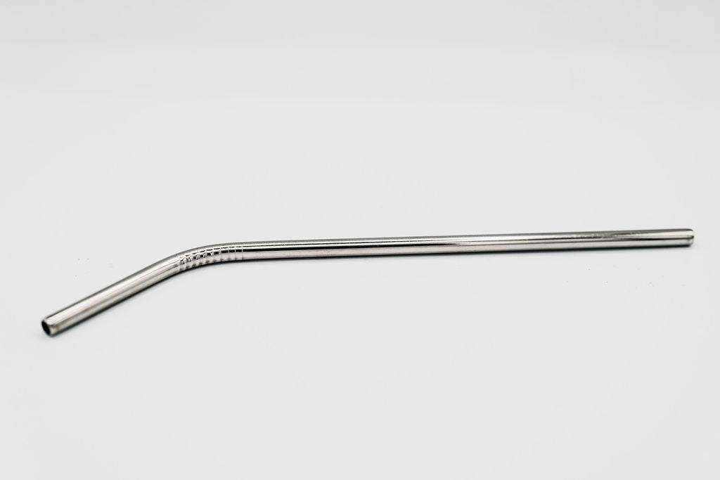 stainless steel reusable straw bent silver