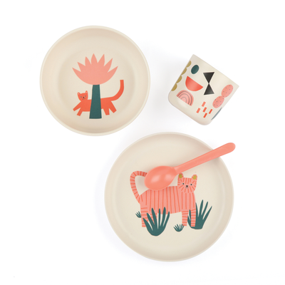 Kids Bamboo Illustrated Dish Set - EKOBO